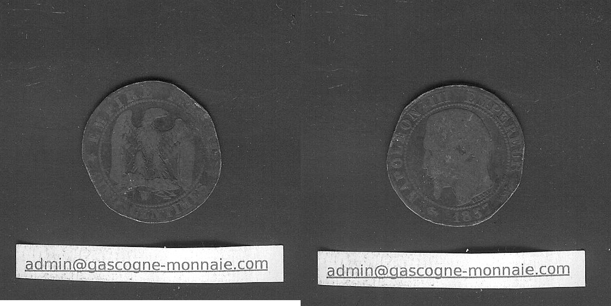 5 centimes Napoléon III 1857 W Lille TB-